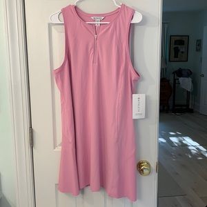 ATHLETA. New XL pink 1/4 zip Tennis Ace Dress New with tags . So cute !